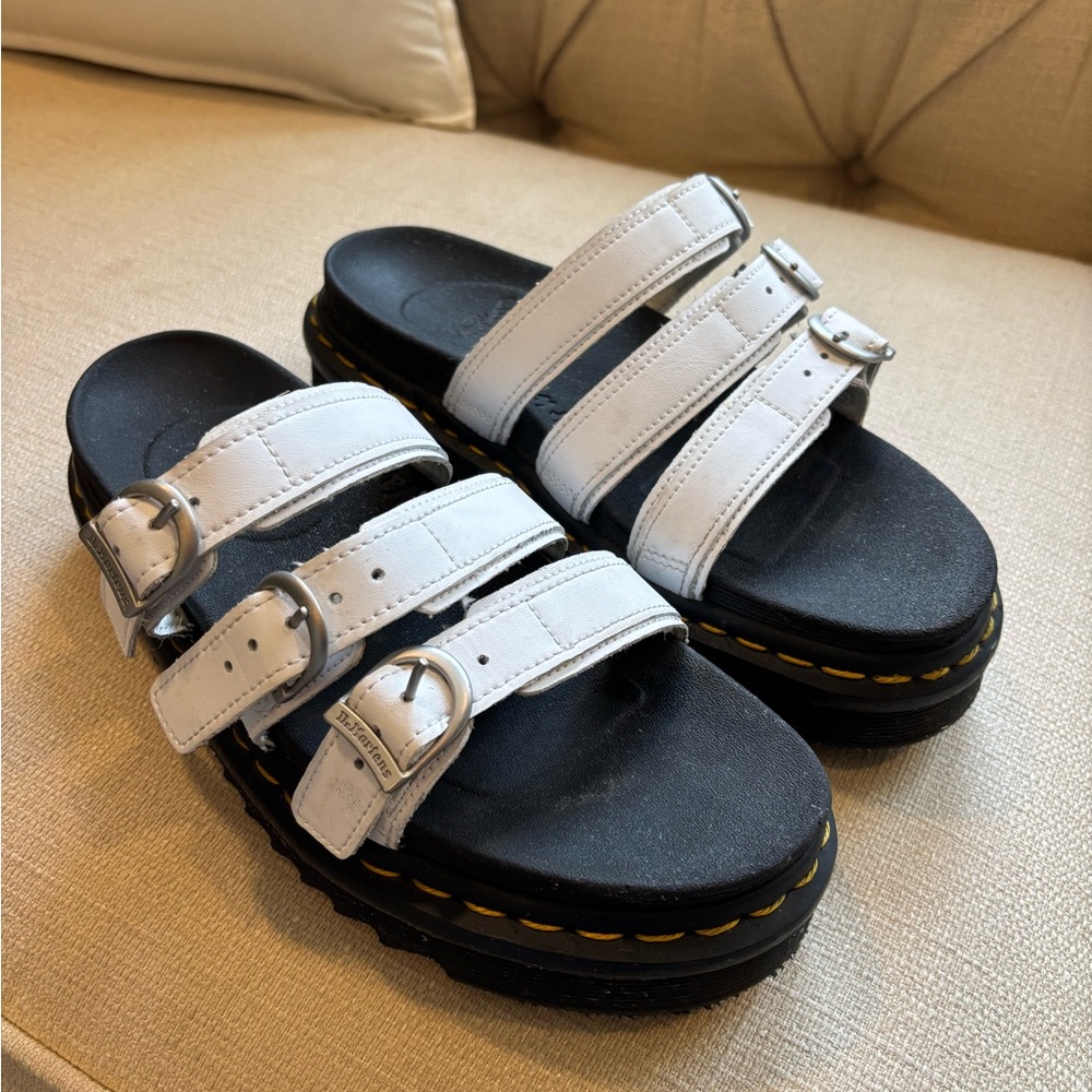 Dr. Martens White and Black Sandals